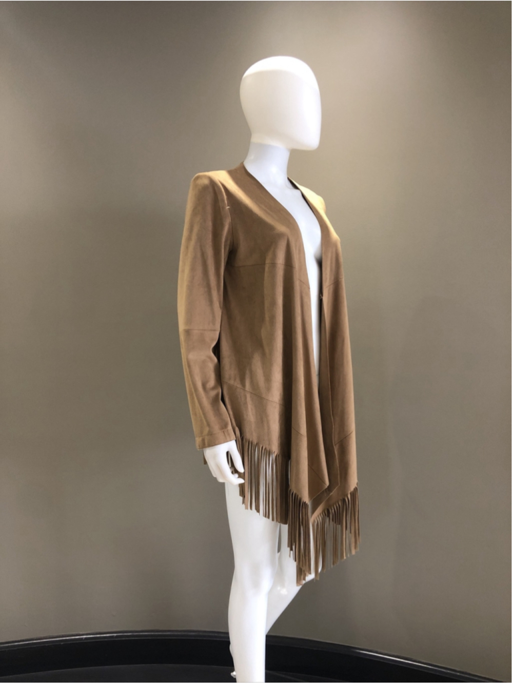 zara fringe jacket suedine camel size M
